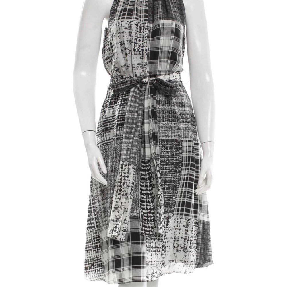 L'AGENCE PATCHWORK PRINT SILK DRESS - Picture 6 of 7